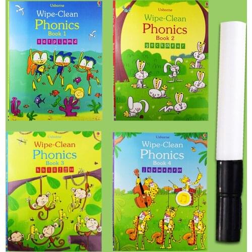 Funny ABC Educational Kindergarten mkd52 English Books Alphabat Study Wipe Clean Phonics Children Book learning letters