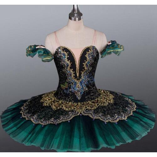 Green ballet dress Swan Lake Ballet Tutus Pancake Performance Recital Ballet Tutu Ballerina ballet Costume