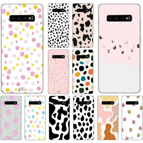 03AS Cow Pattern Black White Soft Silicone Tpu Cover phone Case for Samsung Galaxy S10 S20 Plus case
