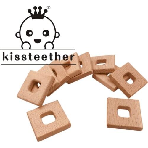 Kissteether 1PC Beech Wooden Geometric Circle Baby Teething Wooden Crafts Toys For Baby Rattles Wood Ring Baby Teethe