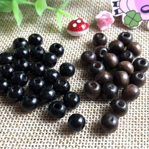 1000pcs/pack cheap 7*8mm bulk wooden beads, wood rosary bead black golden color available