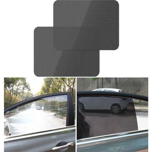 2pcs Car Auto Window Film Sunshade Net Sun Shade Sticker Guard Black New