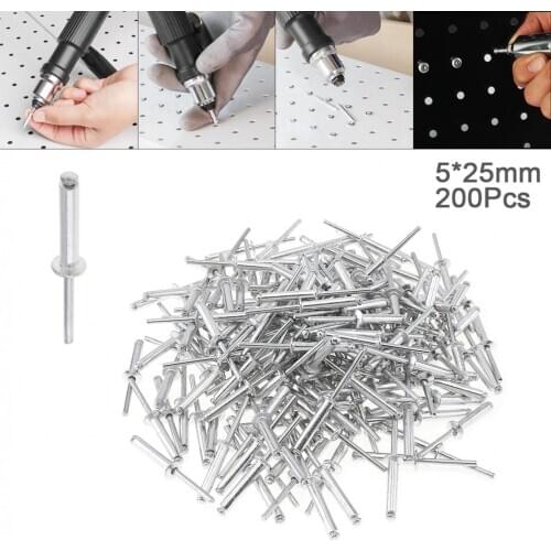 200pcs Pull Nails M3.2 M4 M5 Rivet Gun Core Pulling Riveting Break Mandrel Nail Screw Pulling Rivets for Furniture Car Aircraft