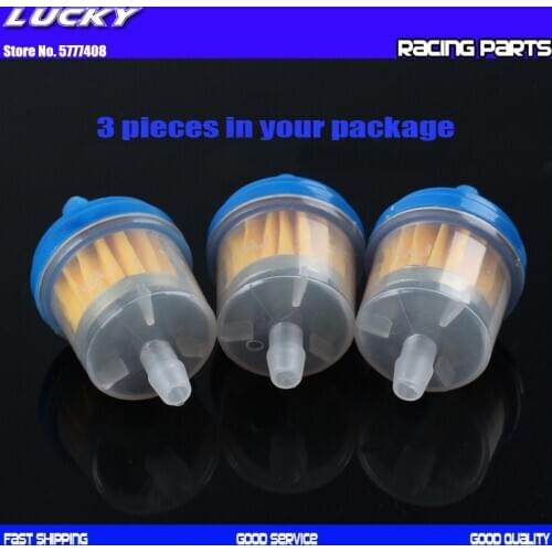 3PCS/lot Car Dirt Pocket Bike Oil Filter Petrol Gas Gasoline Liquid Fuel Filter For Scooter Motorcycle Motorbike Motor