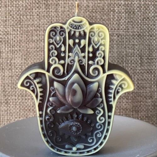 4 Cavities Lotus Palm Shape Soap Silicone Mold Patent Hand of Fatima Mould DIY Aromatherarpy Household Decoration CraftTools