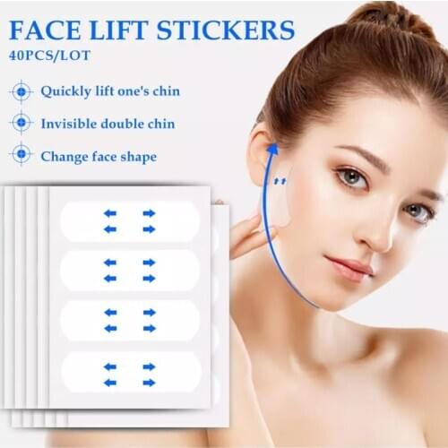 40/80pcs Lift Face Sticker Instant Waterproof V Shape Breathable Makeup Adhesive Tape Invisible Lifting Tighten Chin 2021 Slim