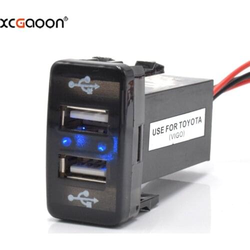 XCGaoon Special 2.1A 2 USB Interface Socket Charger Adapter For TOYOTA, DC-DC Power Inverter Converter, Can Charge iPhone Mobile