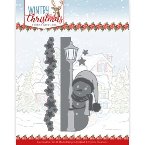 CH 2021 New Arrival Snowman street light 3D Gift Stitched DIY Scrapbooking Craft Embossing Die Cut Making Stencil Template