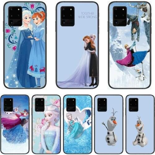 Phone Case Disney Frozon Anna Elsa Olaf Phone cover hull For SamSung Galaxy S 6 7 8 9 10 20 Plus Edge E 5G Lite Ultra black sof