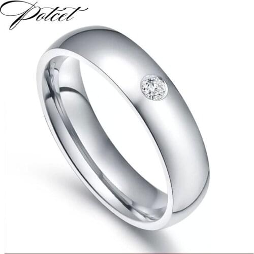 POTCET Stainless Steel Titanium Steel Rings Adjustable Vintage Simplicity Female Jewelry Geometric Trend