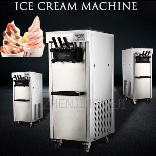 Commercial Ice Cream Machine Burger Shop Milk Tea Shop Cream Machine Vertical Fully Automatic Two-Color Soft Ice Cream Machine