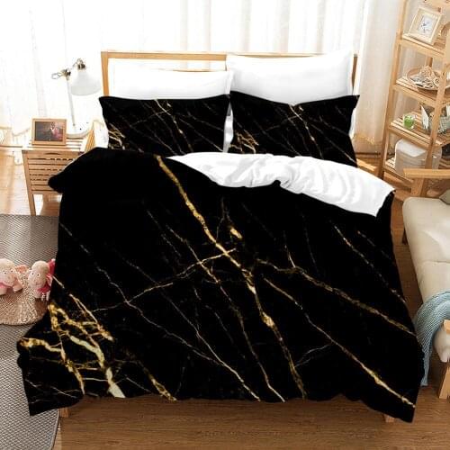 Stylish Simple Marbling Bedding Set Adult Children Queen King Size Bedroom Decorative Quilt Cover Pillowcase 2/3 Pieces
