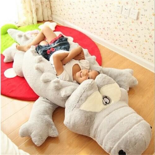 Creative Oversized Cute Crocodile Lying Section Plush Pillow Mat Plush Hand Doll Stuffed Toy Cartoon Plush Toys Kids Prize Gift