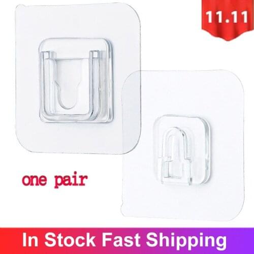 Strong Adhesive Hook Power Plug Socket Hanger Holder Wall Mounted Self Sticky Hooks Multi-function Wall Home Accessories Hot