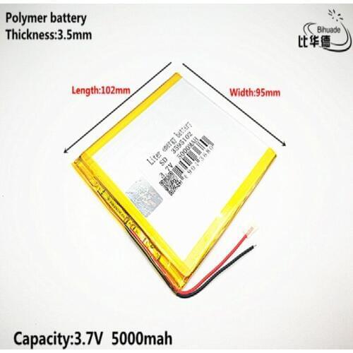 Liter energy battery Good Qulity 3.7V,5000mAH 3595102 Polymer lithium ion / Li-ion battery for tablet pc BANK,GPS,mp3,mp4