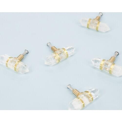 LKL Wardrobe Door Drawer Cupboard Shoe Cabinet Handle Nordic Minimalist American Brass Natural Crystal Pulls Cabinet Knob