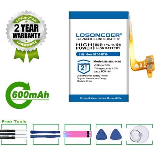 LOSONCOER 600mAh EB-BR730ABE Battery For Samsung Gear S2 3G Version R730 SM-R600 SM-R735 SM-R730S SM-R730A SM-R730V SM-R730T