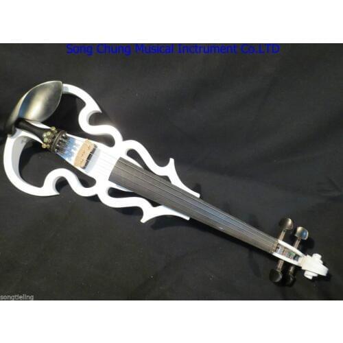 Best white SONG Brand streamline 4/4 electric violin,solid wood #7857