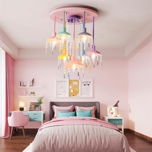 Macaron sweet color candle chandelier restaurant lamp bedroom lamp childrens room girl princess home decoration lamps