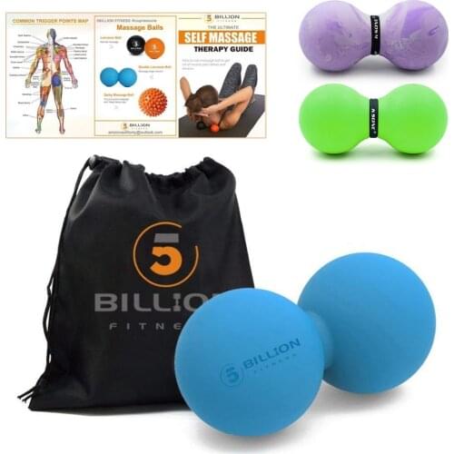 PROCIRCLE Peanut Massage Ball Rubber Back Massage Ball Trigger Ponit Lacrosse Ball Body Massage& Fitness Exercise Balls REEE BAG