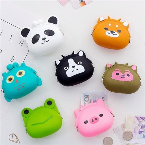 Lovely Women New Coin Bag Silicone Storage Animal Panda Cat Bear Mini Pouch Coin Bag Change Wallet Purse Hasp New Design Wallets