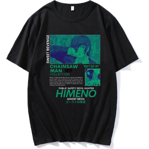 2021 Japanese Anime Chainsaw Men Summer Shirt Fun Harajuku Oversized T-shirt Top Kpop Short Sleeve Clothes Mens Womens T-shirt