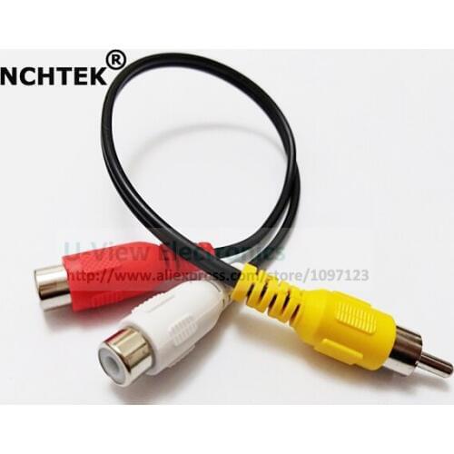 NCHTEK RCA Male to Dual RCA Female Audio Video Y Cable For Audio Split/Free Shipping/20PCS