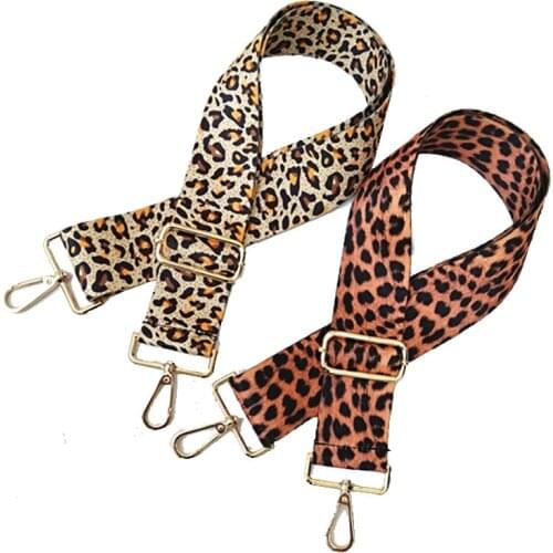 New Womens Fashion Leopard Wide Shoulder Strap Adjustable Long Shoulder Strap Stylish Webbing Crossbody Bag With Colorful Strap