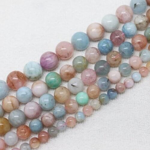 Wholesale AA+ Morganite Stone Round Beads 15" ,100% Natural Stone Guarantee!Beads For DIY Jewelry making