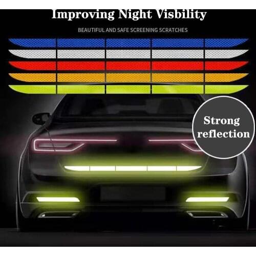 5pcs/set Car Reflectante Reflector Sticker 91*4 Car Body Trunk Exterior Auto Accessories Reflective Tape Reflex Exterior Warning