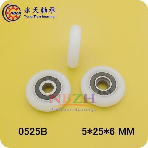 Shower room plastic pulley bearings/shower roller /plastic-covered mute bearing 0525B 5*25*6 mm free shipping