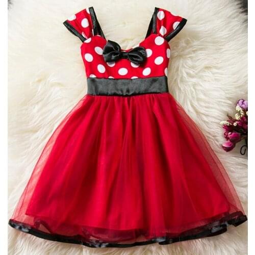 Breathable Little Girls Mesh Dress Summer Children Creative Wave Point Splicing Bow Decoration Sleeveless Princess Skirt