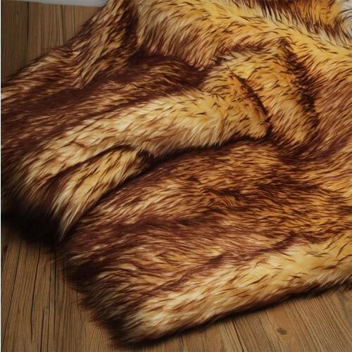 Beach wool fox fur faux plush fur fabric for winter coat pillow case vest Fur collar 5cm long hair plush fur tissu telas