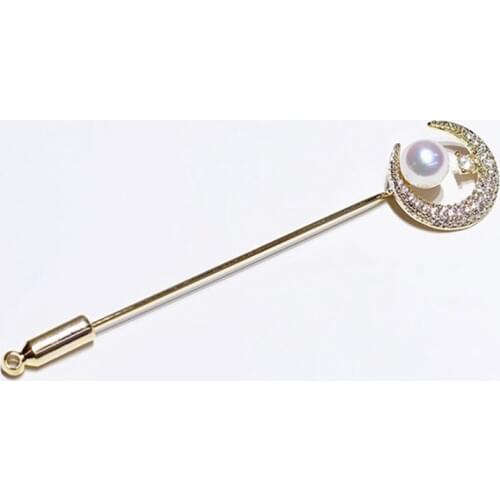 Freshwater Mussel Pearl Brooches Tassel Chain Men Suit Collar Brooch Broche Lapel Pin Brooches for Women Jewelry Accessories