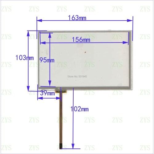 ZhiYuSun Touch Screen AM3605 C1 163mm*103mm 7inch glass for industry applications 163*103 for GPS
