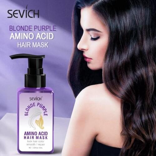 Sevich 100ml Purple Hair Mask Removes Yellow And Brassy Tones Repairs Frizzy Make Hair Soft Smooth Professional Hair Care Mask
