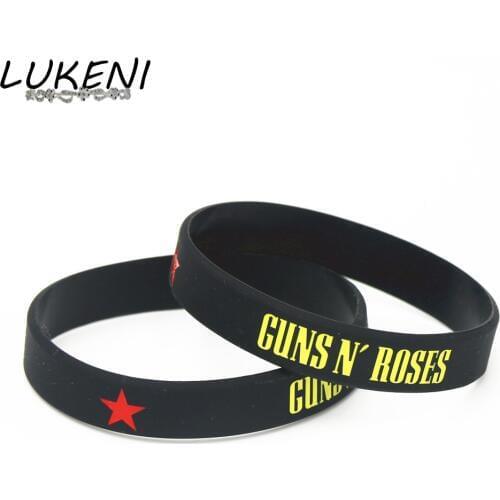 LUKENI GUNS'N ROSES Silicone Wristbands Rock Music Bands G N' R Silicone Bracelets*Bangles Music Lovers Gifts Wholeslae SH192
