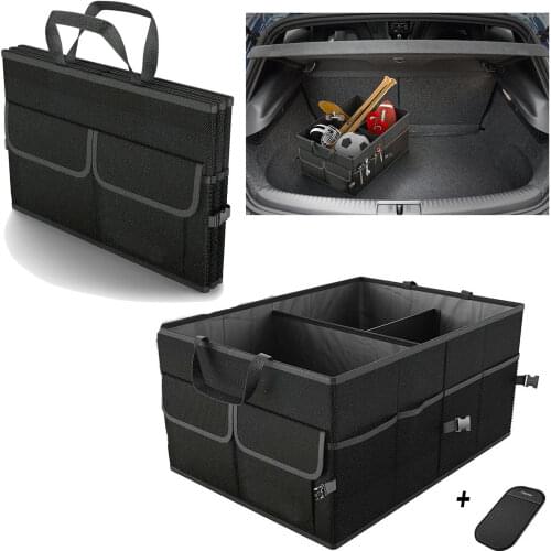 Newest On Stock Black Trunk Cargo Organizer Folding Caddy Storage Collapse Bag Bin for Car Truck SUV Useful Storage