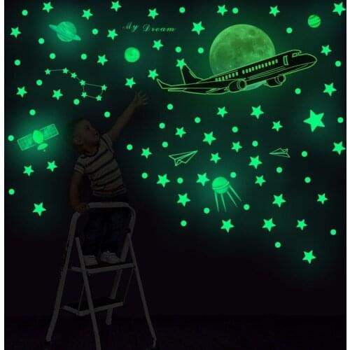 Luminous Night Sky Wall Stickers Glow in the Dark Teenager Kids Living Room Bedroom Decor Wall Decals Decoration Wallstickers