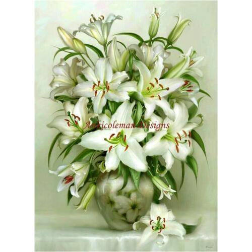 Needlework for embroidery DIY DMC High Quality - Counted Cross Stitch Kits 14 ct Oil painting - Lilies