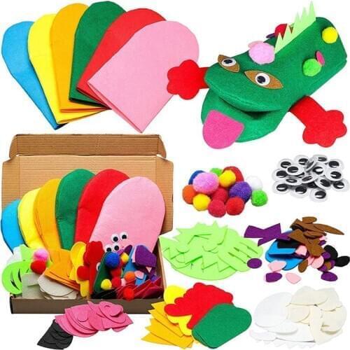 1 Set Kids Felt Craft Set Hand Puppet Making Kit DIY Art Craft Supplies Diy Handmade Material Kit Felt Craft Hand Puppet Kit