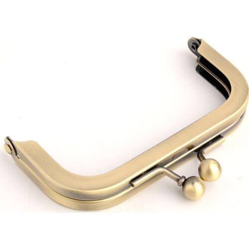 10 antique brass 4x2 Inch metal purse frame