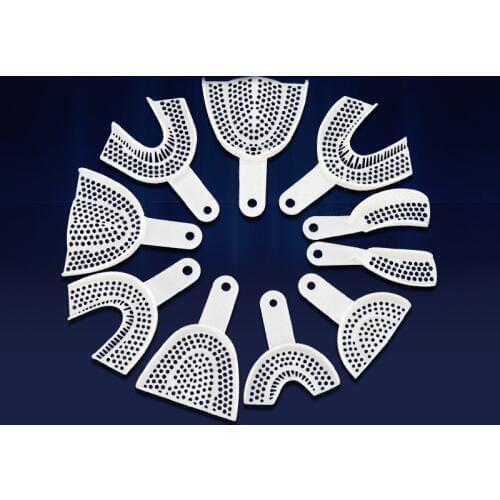 10pairs Dental Disposable Impression Bite Registration Trays Dental Impression Tray With Holes For Dental Lab Equipment