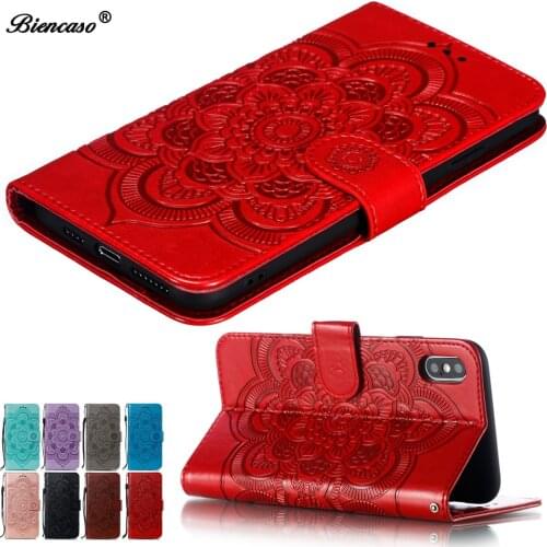 3D filp Cover For iPhone 7 8 plus XR X XS MAX Simple Datura Wallet Leather Case For Samsung A50 A10 M20 M10 S9 S10 Plus J4 J6 J2