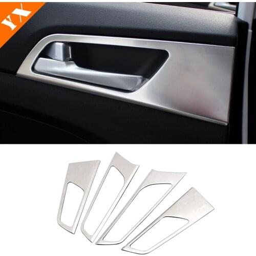 Stainless steel For Hyundai Tucson 2015 16 17 18 19 2020 accessories Car Inner armrest Door Handle Bowl Styling Cover Trim 4pcs