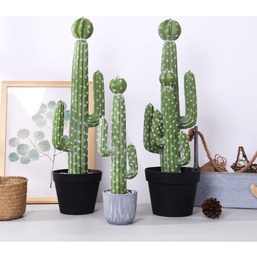 60cm Tropical Plants Large Artificial Cactus Tree Branch Fake Succulent Plant Foam Thorn Ball Desert Tree For Home Garden Decor