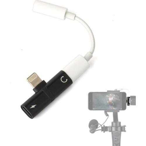 EACHSHOT 2in1 Lighting Port Adapter for Microphone Attached to Gimbal Such As Zhiyun Smooth Q Dji Osmo Mobile Feiyu SPG