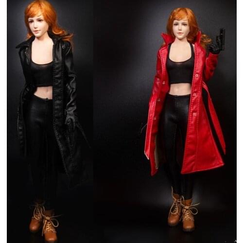 TYM101 1:6 Scale Female Cothing Accessories PU Leather Jacket Coat Clothes For 12" PH TBL JO Figure Doll