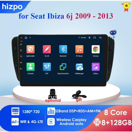 2G+32G Android 10 Car Radio for Seat Ibiza 6j 2009-2013 car dvd player car accessory 4G multimedia autoradio pc rds dvr dtv usb