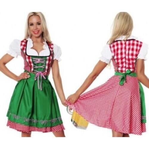 Free shipping 2015 instyles walson fancy dress Sexy German Beer Girl Bar Maid Oktoberfest Fancy Dress Costume Halloween